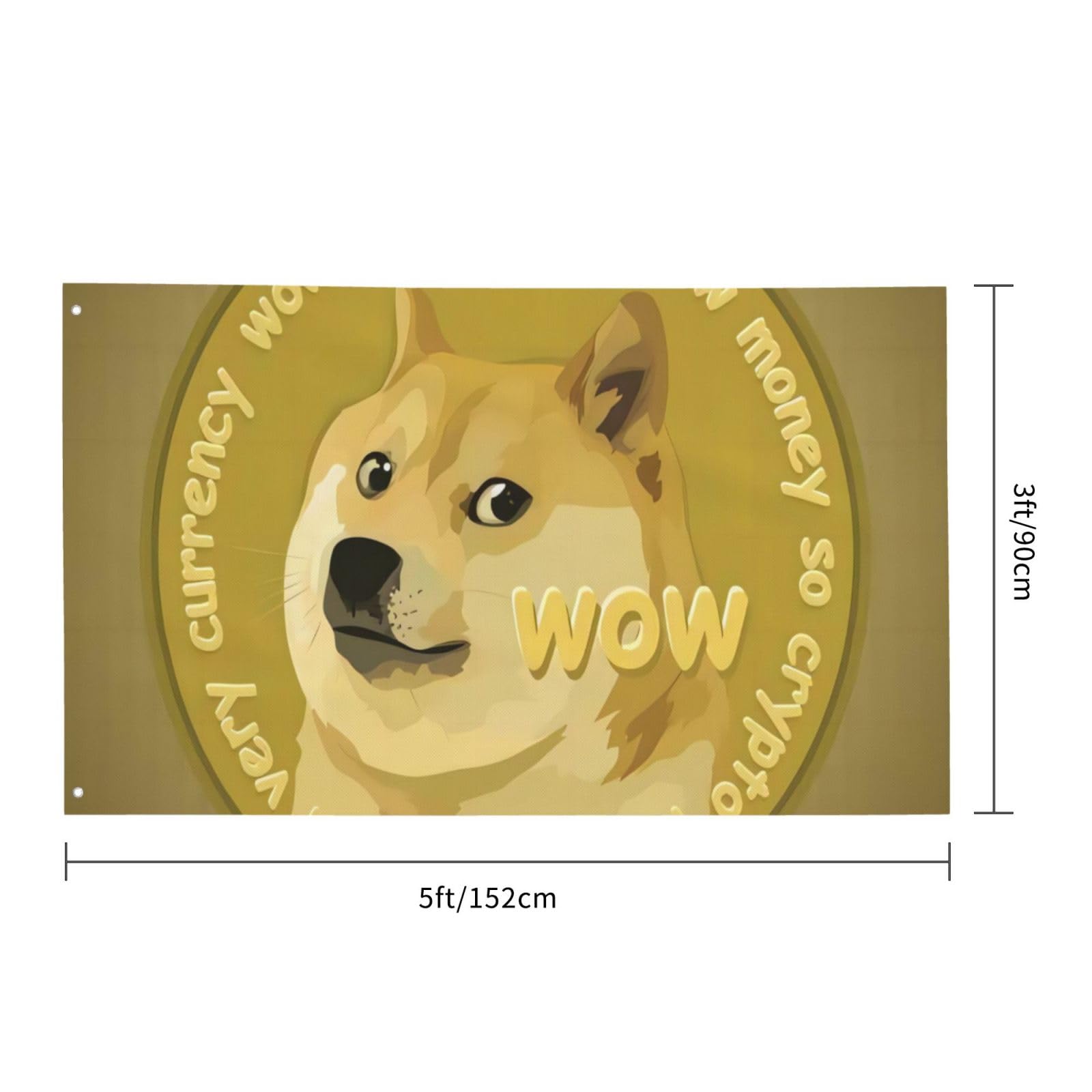 Amazon.com : QICITTY Doge Wow Meme Coin Art Big Flag 3x5 Ft Garden Yard  Banner Outdoor Decorative Sign : Patio, Lawn & Garden