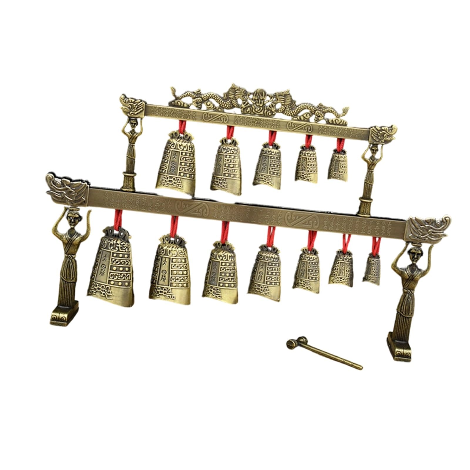 Antiker Stil EIN Oder Doppelschichtig Glockenspiel Musikinstrument Ornamente Für Das Wohnzimmer(3)