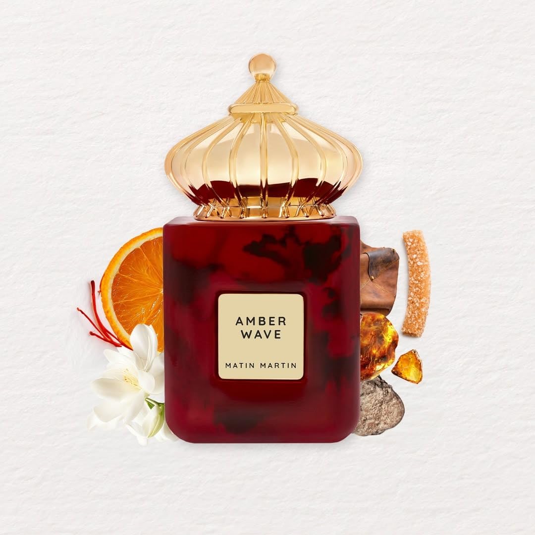 Matin Martin Amber Wave for Unisex - Arabian Perfume for Women & Men - Long Lasting Woody Fragrance with Notes of Leather, Orange, Saffron, Jasmine - Arabic Cologne - Travel Size - 3.4 oz EDP Spray - Image 2