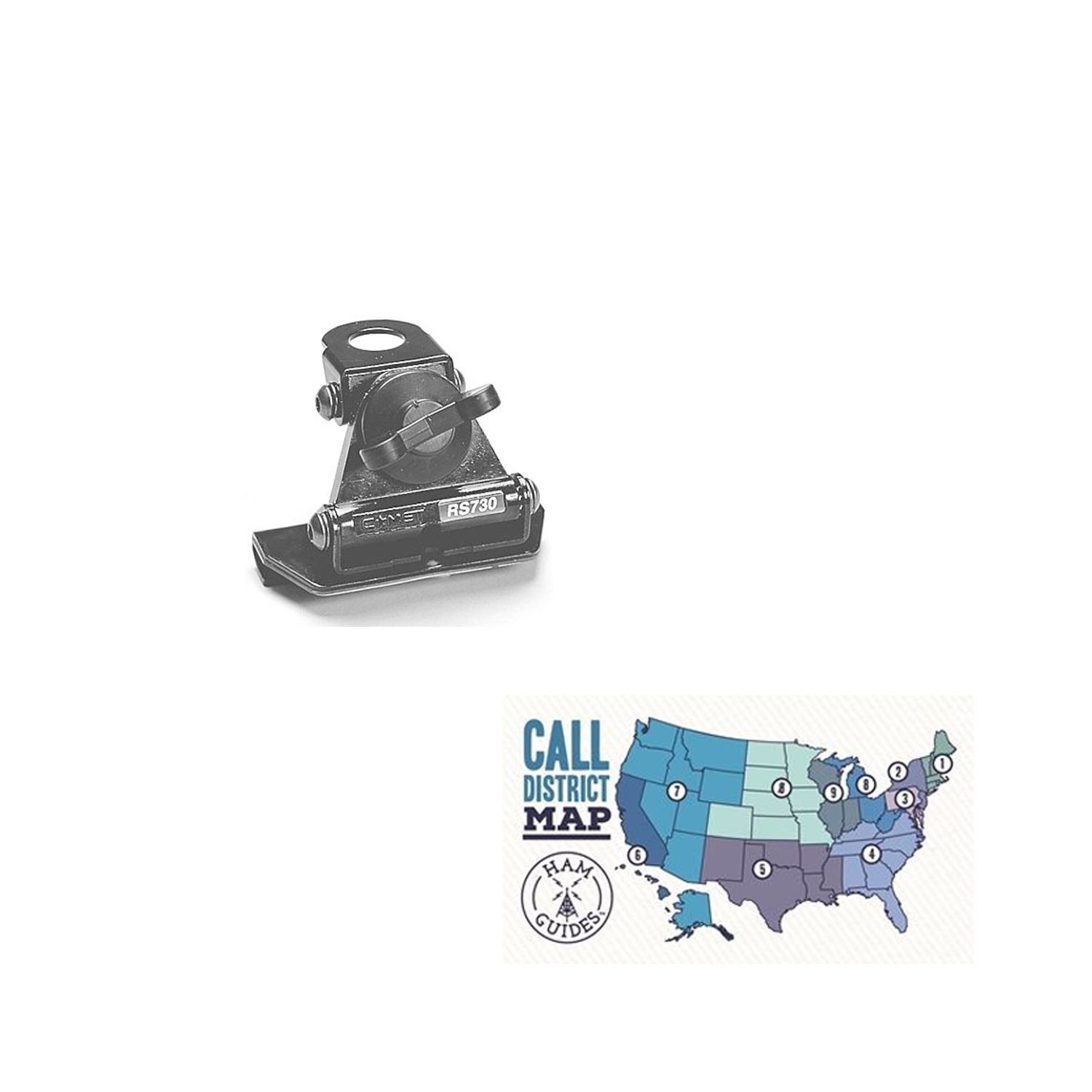 Bundle - 2 Items - Comet Antennas Lip Mount, 3-axis adj, UHF, Heavy-Duty and Ham Guides TM Pocket Reference Card