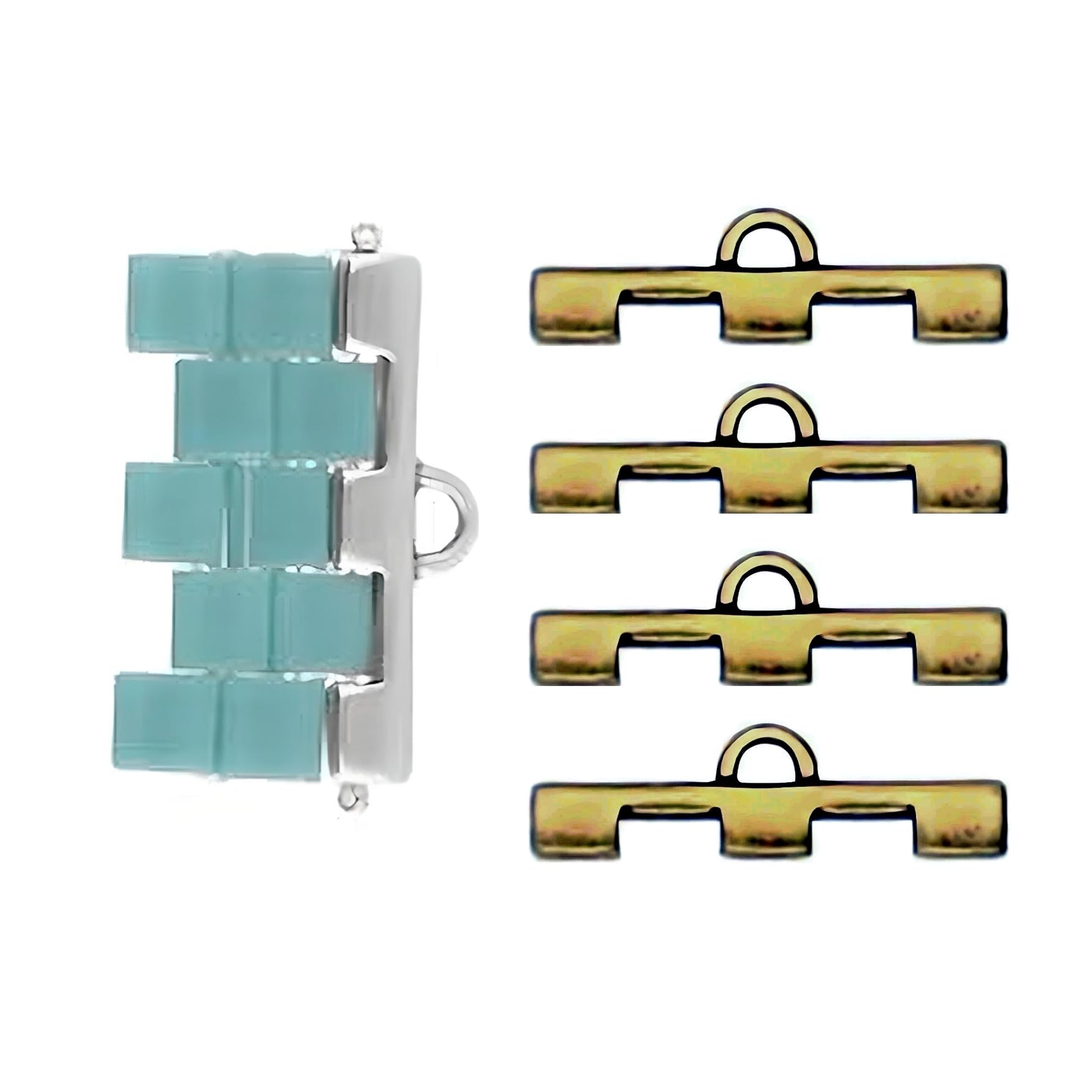 2 Pair Bead Ending Finding. Quality Antique Brass Soros III Tila Cymbal Metal Fashion Elements. Works with TILA Beads and More!