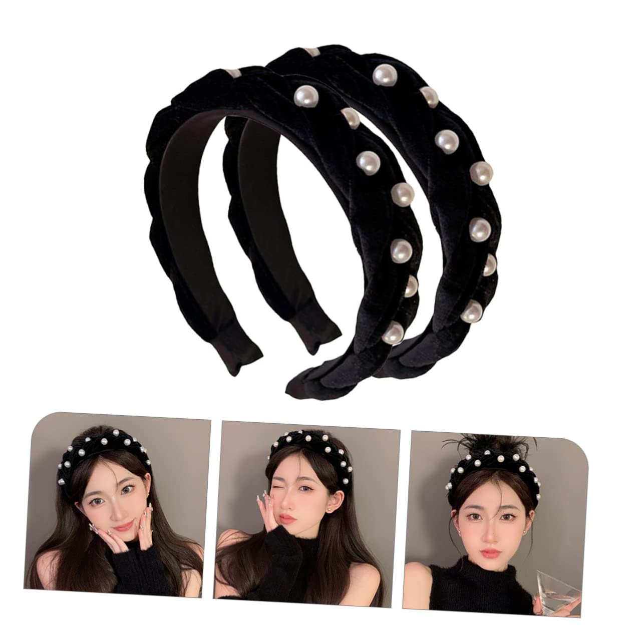 FRCOLOR 3 Juegos De Diademas Acolchadas De Terciopelo Para Mujer Accesorio De Moda 2 Unidades X 3