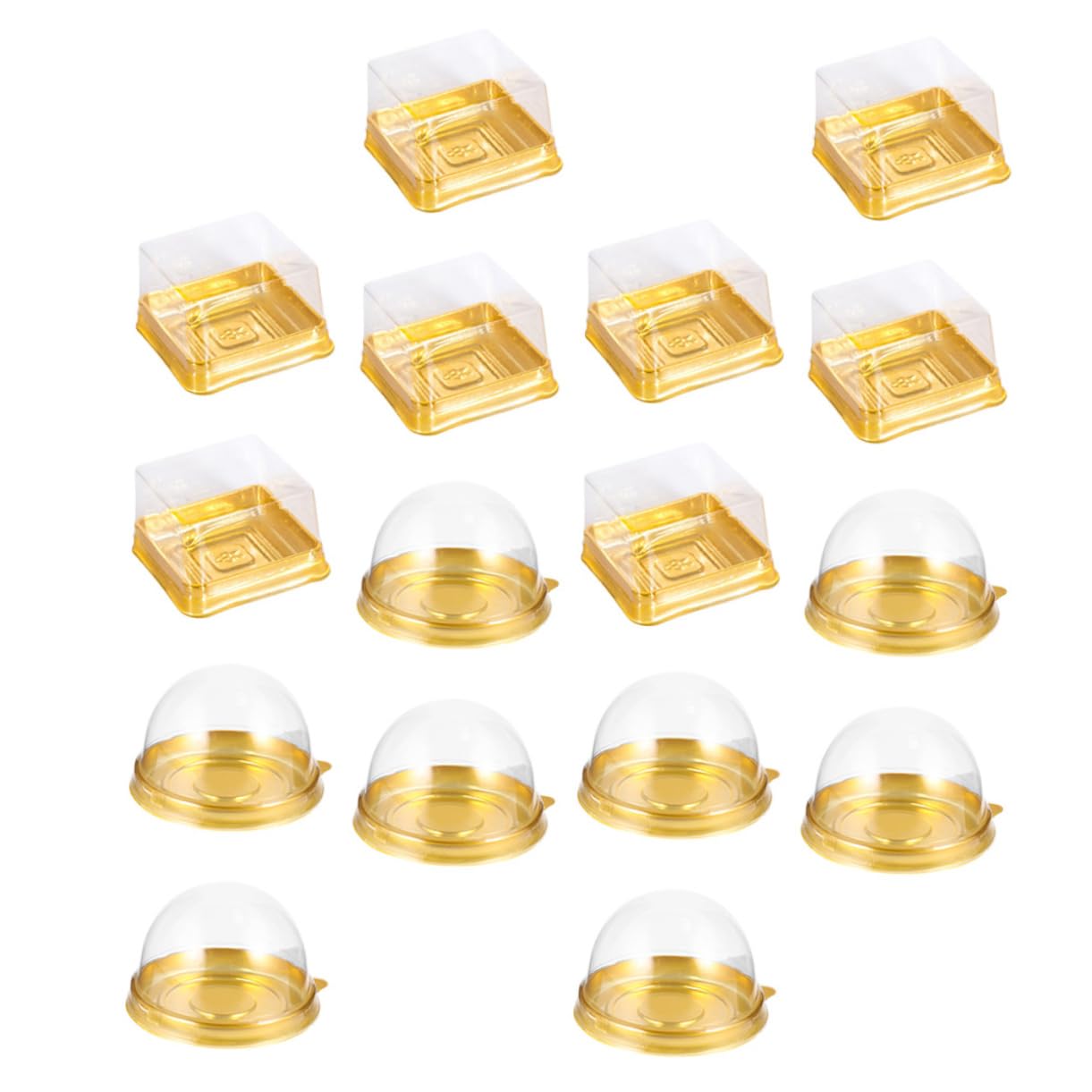 VICASKY 100pcs Cake Boxes Golden Round Pastry Cases Convenient Storage for Moon Cakes Desserts for Baking Food Packing