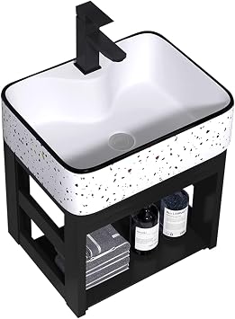 Small Wall Mount Corner Sink,Utility Sink,Wall Mount Bathroom Vessel Sink,Ceramic Liberty Above Counter Wall Mounted Sink,Ceramic Vessel Sink,Farmhouse Sink,for Bathroom,Laundry Room