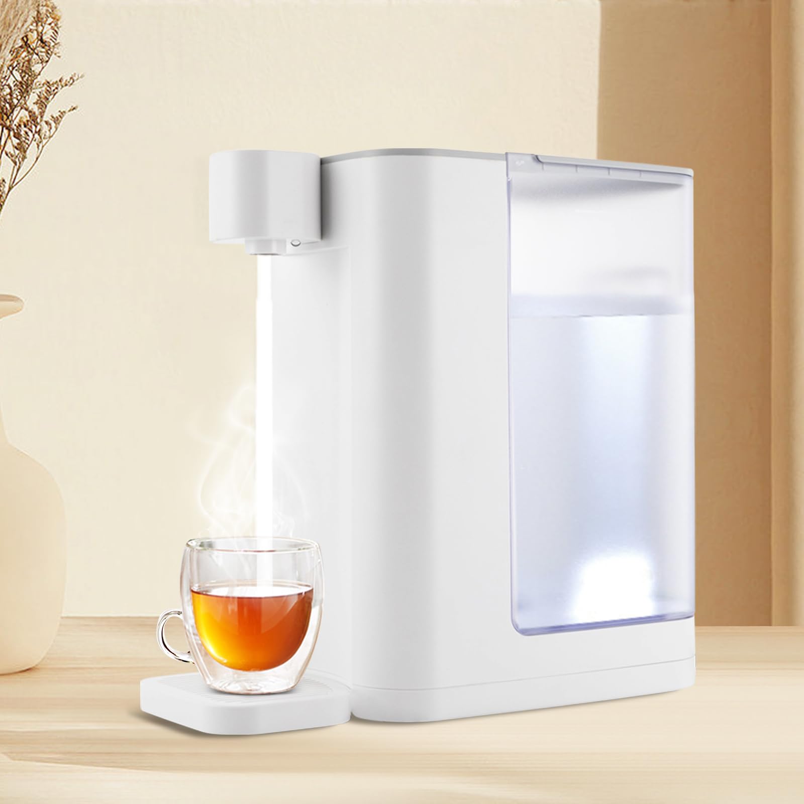 Dispensador de agua caliente de 3 L/102 oz, dispensador instantáneo de agua caliente, dispensador instantáneo de agua caliente, para incluyendo hogares, oficinas, escuelas y otros lugares, 24,8 x 14,2