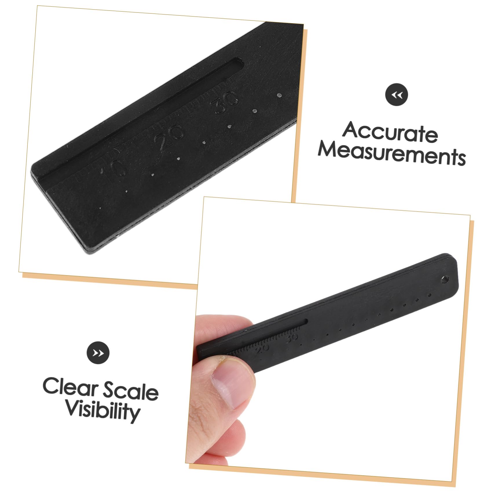 YARNOW Righello di Misurazione Endodontico 2 Pezzi in Plastica Nero Scala Chiara per Forniture Canalari Strumento di Precisione per Uso Clinico e Laboratorio
