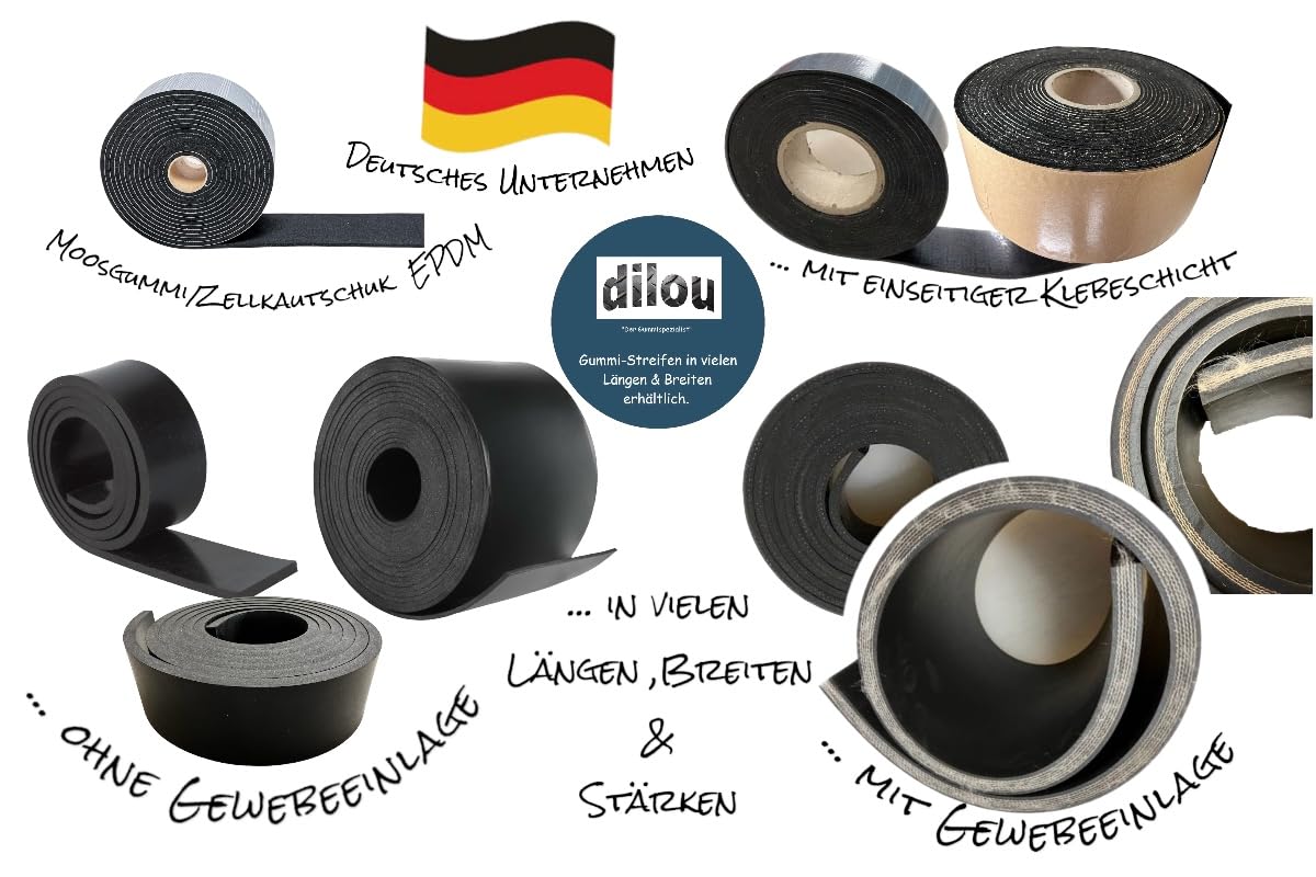 Gummistreifen mit Gewebeeinlage 3mm dick 80mm breit/wählbar 1m bis 10m Länge Vollgummi Hartgummi Gummi- Bodenbelag (10.000x80x3mm)