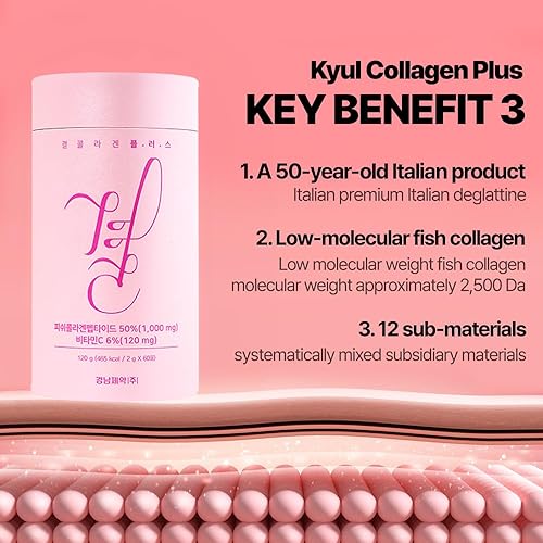 Miniatura 5 de LEMONA Official Kyul Collagen Plus, polvo de péptidos de colágeno marino coreano vital, 1000 mg para mujeres con vitamina C para el crecimiento del