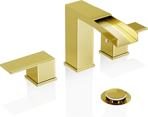 Miniatura 1 de Phiestina FH01-MB - Grifo de lavabo de baño de un solo agujero, color negro mate, grifo de lavabo de arco bajo, con drenaje emergente de metal y