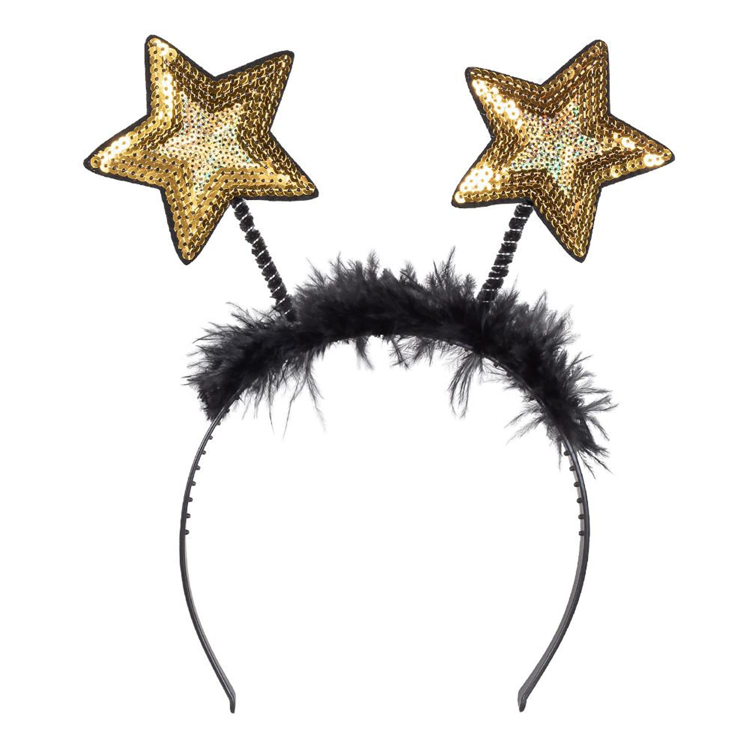 Boland - Star Tiara with Sequins, Headband with Feathers, Headpiece, Costume, Carnival, Theme Party, New Year's Eve