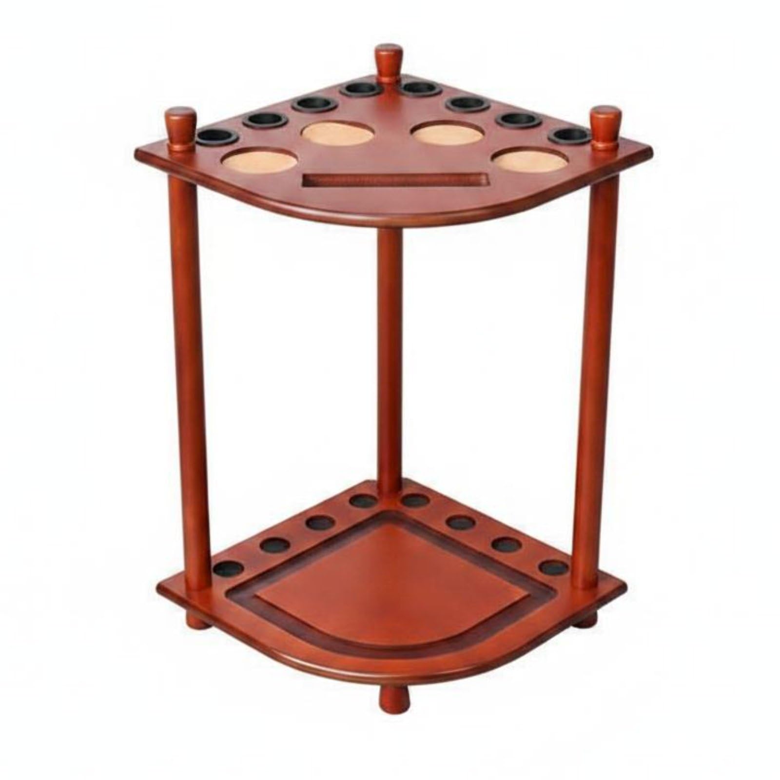 Porte-queues billard 8 trous en noyer pour meuble salle de jeux