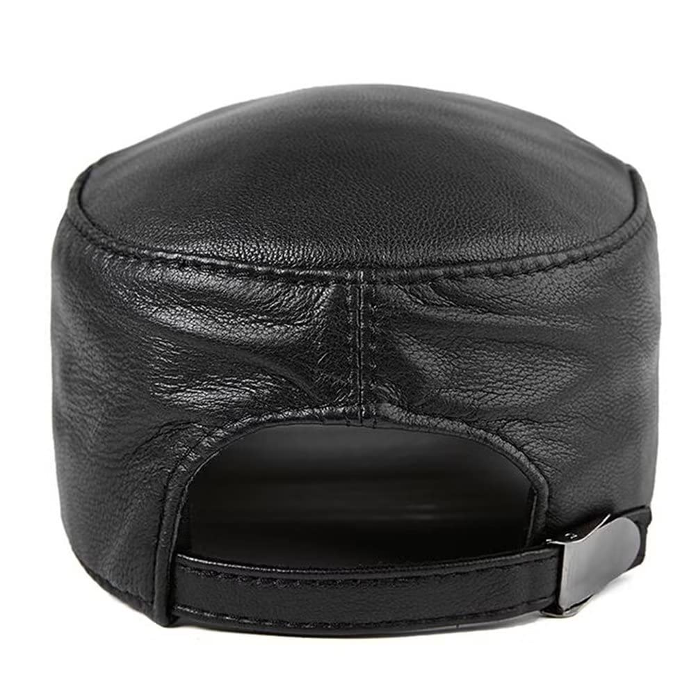 Cappello da Baseball Regolabile Cappello da Golf Classico in Pelle da Uomo Cappello Stile Militare con Visiera Cappello papà Sport all'aperto Cappello da Sole Casual Autunno Inverno