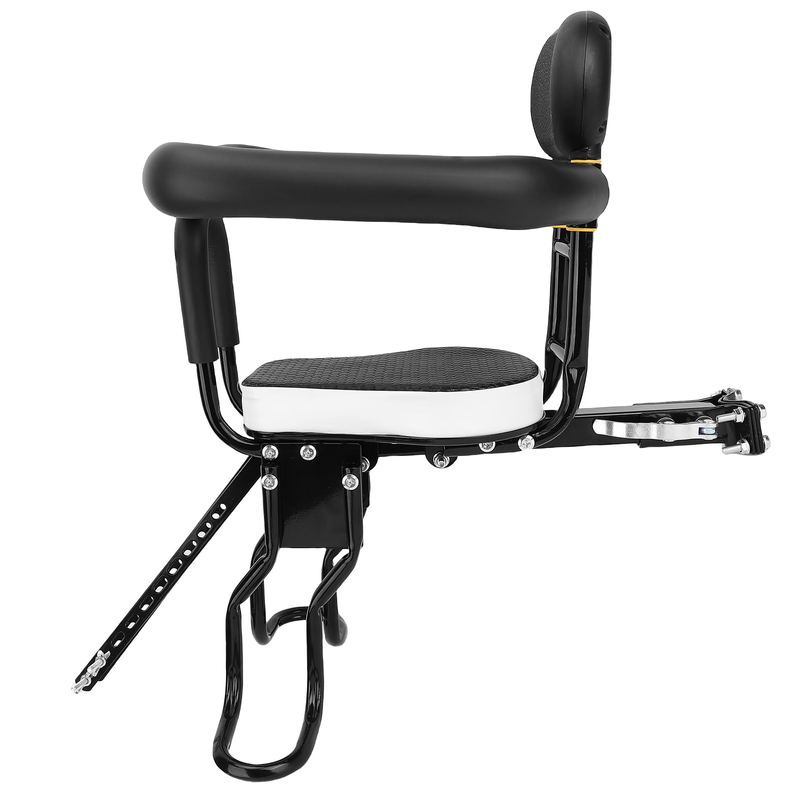POENVFPO Child Bike Seat, Front Mount Baby Carrier with Guardrail and Adjustable Footrest for Adult Mountain Cycles Up to 176 Lbs (Individually Packaged)