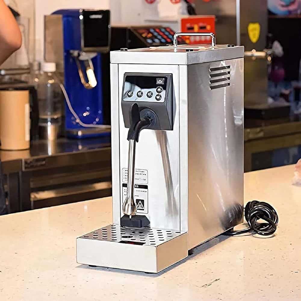 Espumador de leche, máquina automática de espuma de café con función de memoria, acero inoxidable, rango de temperatura de 40 °C a 90 °C, 1450 W