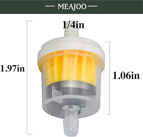 Miniatura 2 de MEAJOO 6 filtros de combustible en línea de gasolina de 14 de pulgada, 0.236 in a 0.276 in, con imán, apto para ATV, scooted, ciclomotor, Go Kart,