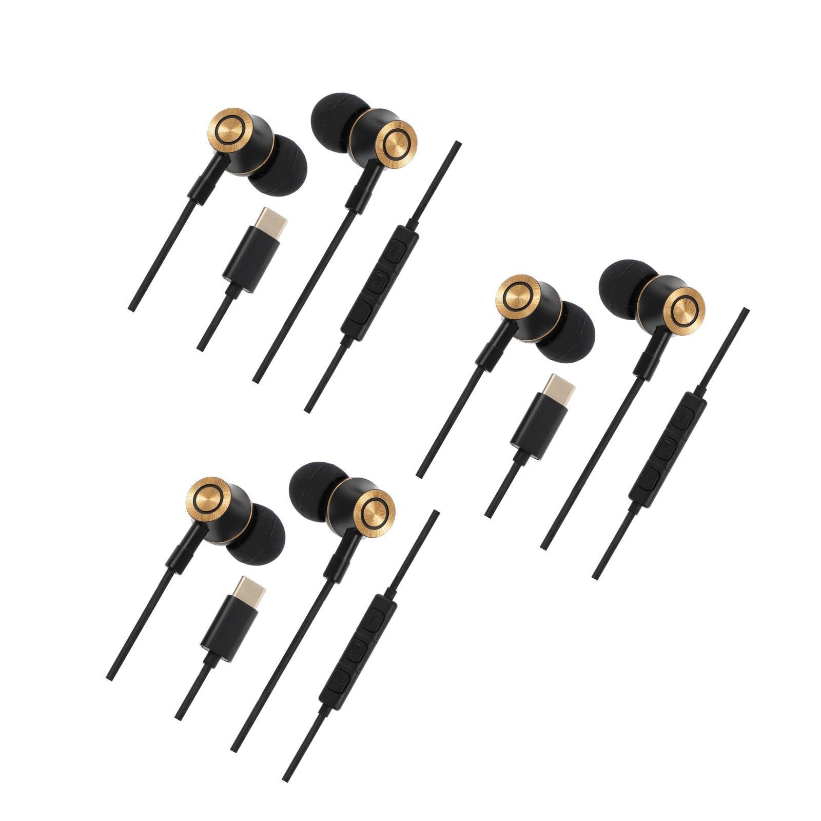 Uonlytech 3pezzi Cuffie Usb c In-ear Con Controllo Volume e Microfono Isolamento Acustico Per Tablet e Smartphone Suono Di Alta Definizione e Cancellazione Rumore Ergonomiche e Leggere Per