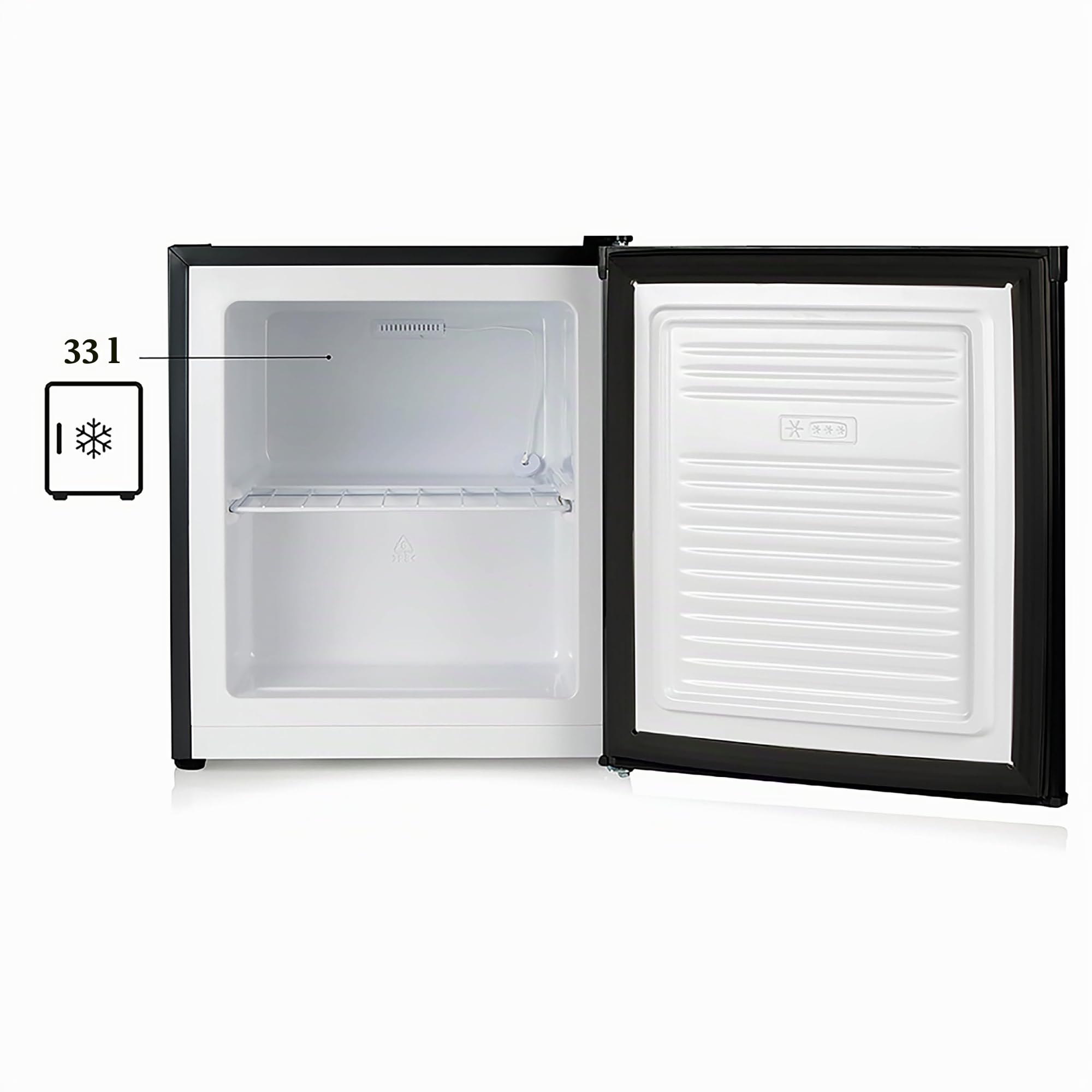 PRIMO PR148DV Mini Gefrierschrank - Gefrierschrank Klein - Freistehend - 33L - D - Schwarz