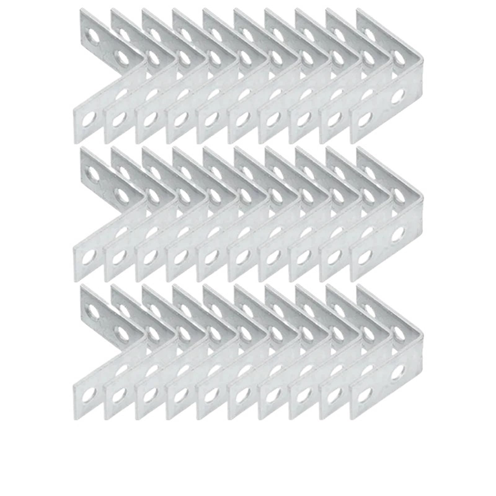 Btgyttkl 30Pcs Corner Braces Brackets 10/50Pcs Metal L Shape Connector Right Angle Brace For Drawer Cabinet Wood Furniture Fixing(30Pcs)