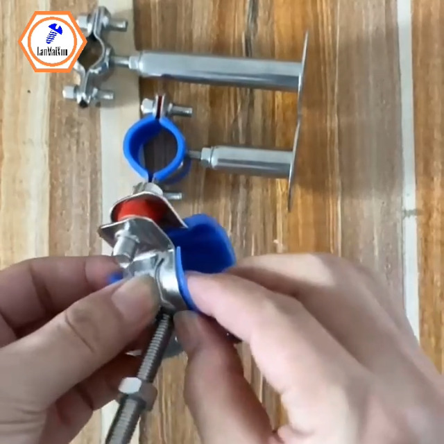 Supporti Regolabili In Acciaio Inox Per Tubi - Set Da 2, Per Diametri 48-51mm, Da Parete O Soffitto