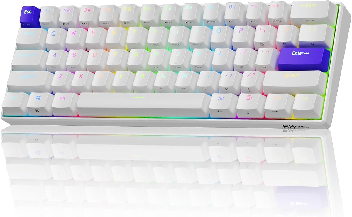 C61 HE Gaming Keyboard 60%, Rapid Trigger, Magnetic Switch | 60% Wired RGB Keyboard, Aluminum Alloy Positioning Plate, 8K Hz Polling Rate, Dynamic Adjustment, Rapid Trigger, 61 Keys