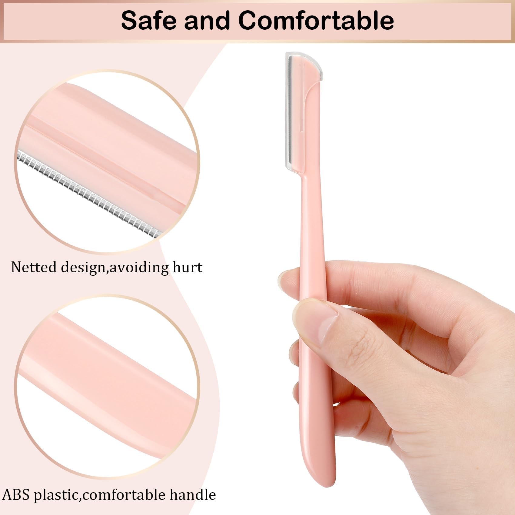 Confezione da 12 rasoi per sopracciglia, Dermaplane, con copertura lama, per donne, strumento per dermaplaning, per la rimozione dei peli del viso, per donne e uomini, sicuro e adatto ai principianti