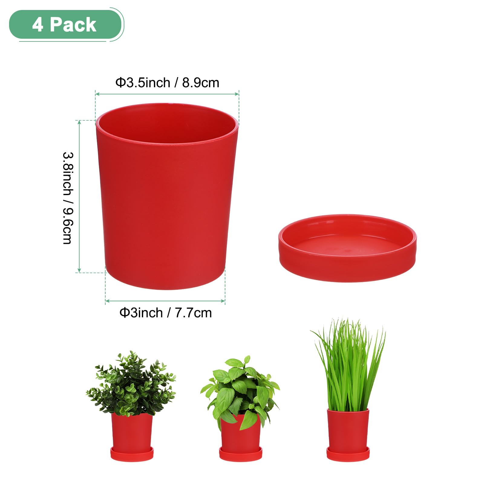 M METERXITY 4-Pack Plant Pots - Image 3
