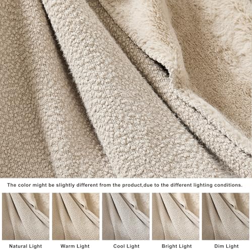 R.SHARE Kuscheldecke Flauschig Kaninchen Plüsch Decke Kunstfell Sofadecke Weich und Warm Sofaüberwurf Couchdecke Überwurfdecke Wohndecke Für Bett Sofa Schlafzimmer Büro,125 x 150 cm,Beige