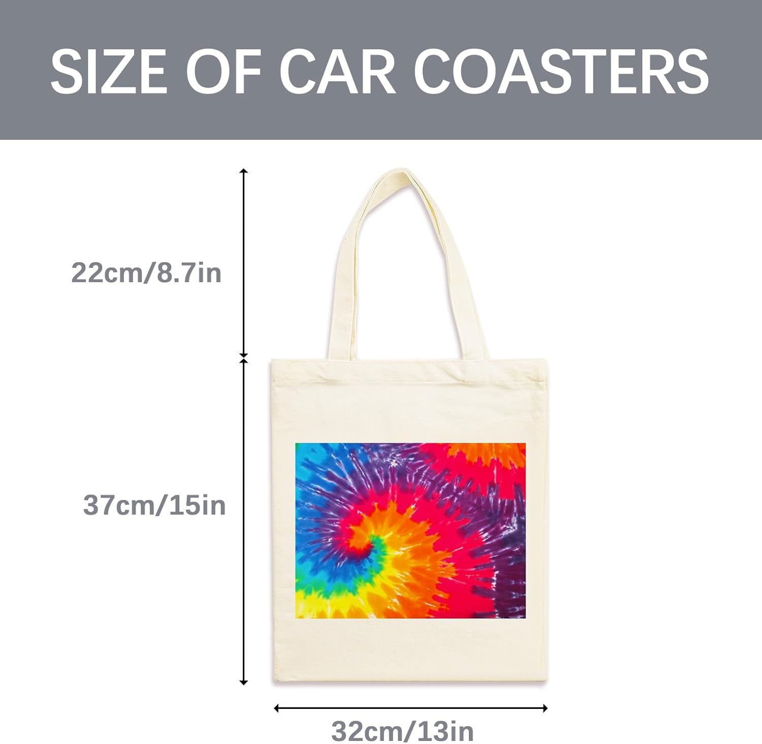 ORJ 13 * 15 inch Sublimation Blank Canvas Bags Bulk,Tote Bags for Sublimation, Canvas Tote Bags DIY Custom Shopping Bag - Image 3