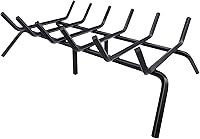Vista 11 de Rejilla para chimenea, soporte para troncos de chimenea de 30 pulgadas, estante de leña de hierro fundido sólido resistente