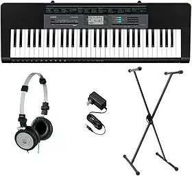 Casio Teclado Premium CTK-2550 PPK 61 Teclas com Suporte, Fones de Ouvido e Fonte de Alimentação
