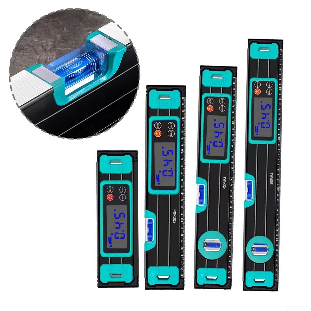 Inclinómetro digital de 200 mm con pantalla LCD, magnético, IP54, resistente al agua, para carpintería, construcción, bricolaje (500 mm)
