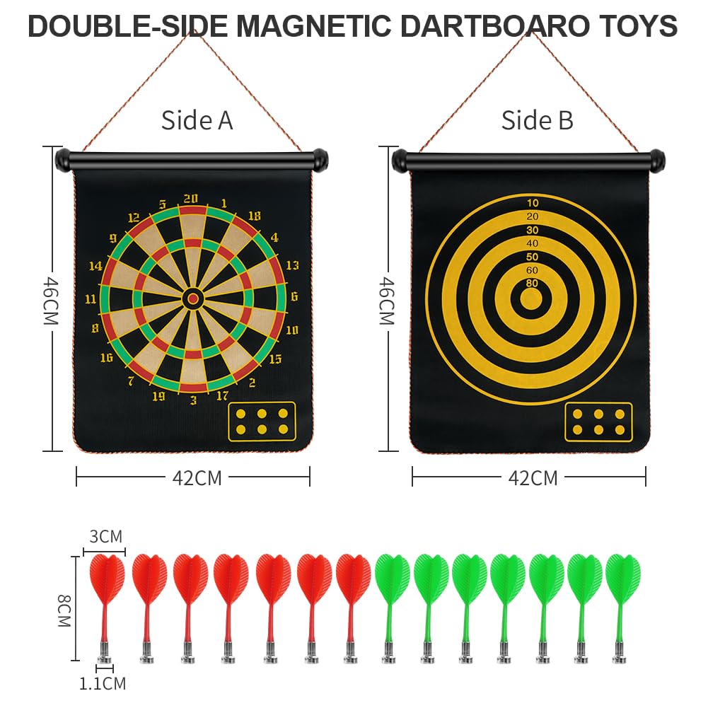 Flintronic Set di Bersaglio Freccette Magnetici per Bambini, Bersaglio Freccette Bambini, Set di Freccette Magnetiche con 14 Freccetta, Gioco delle Freccette, Regalo Giocattolo 3-12 Anni