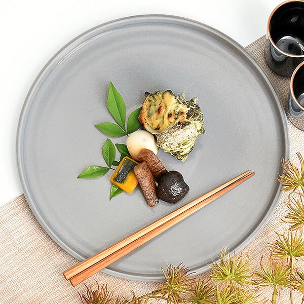 Amazon.co.jp: グルメスタイル グレーフラット23cm丸皿 約23.5cm 洋食