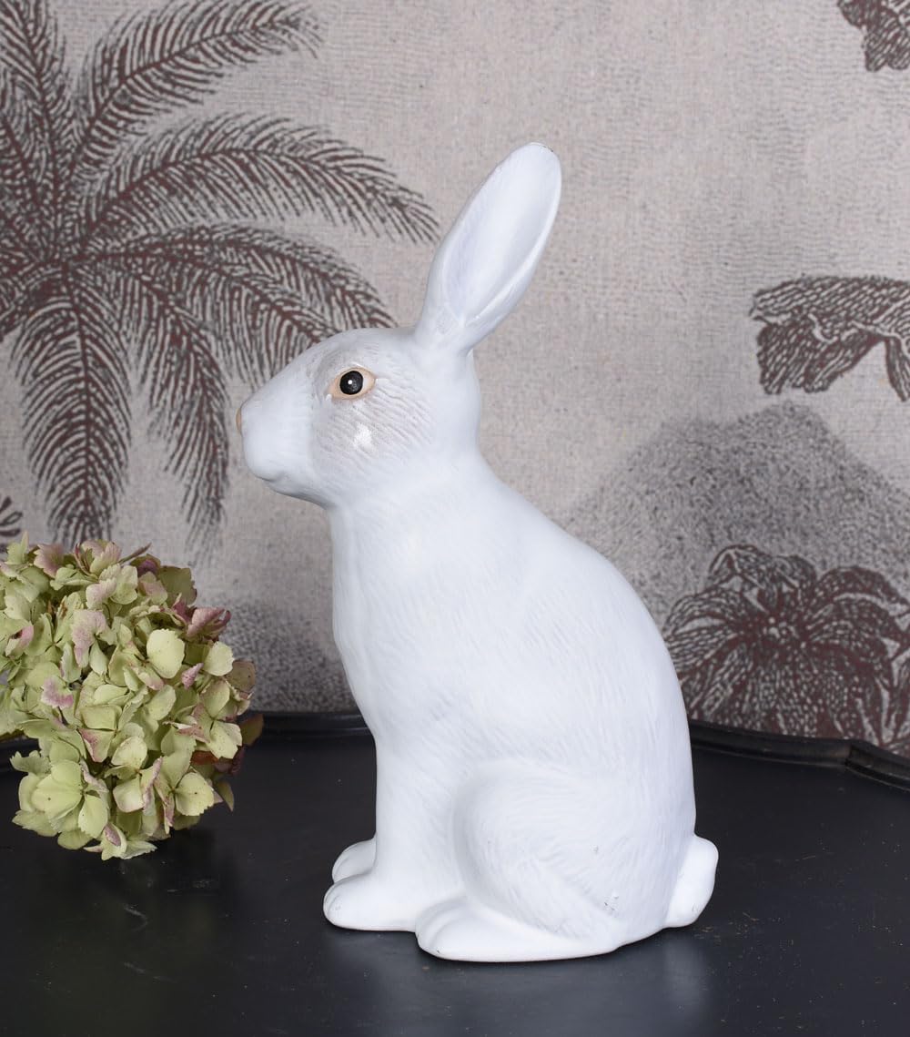 Figurka królika ceramiczna zajączek wielkanocny zając biały styl dworkowy figurka Wielkanoc lup125 Palazzo ekskluzywny
