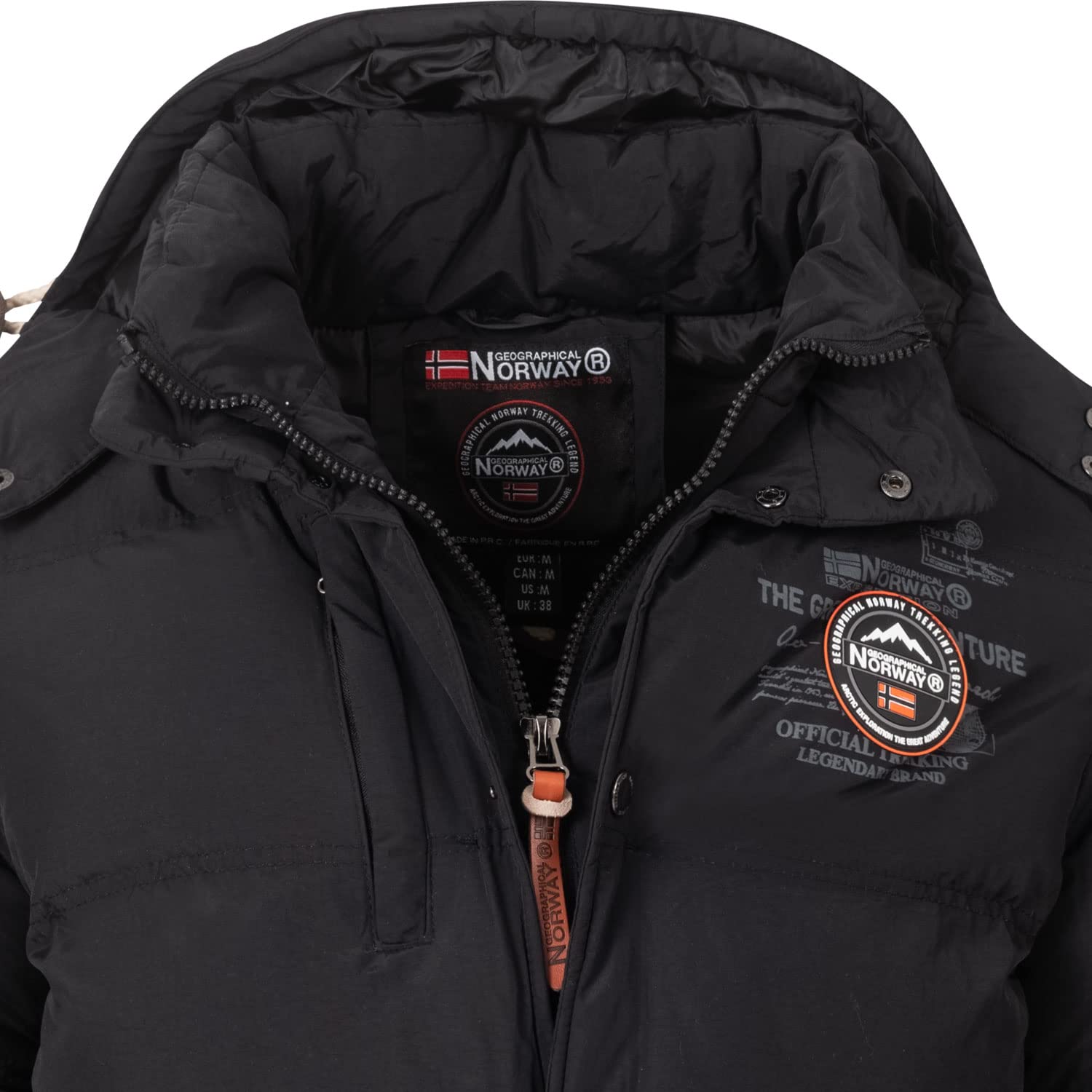 Geographical Norway Chaqueta acolchada de invierno para hombre, con forro, cálido anorak, chaqueta de snowboard para el invierno/otoño en paquete con gorro UD