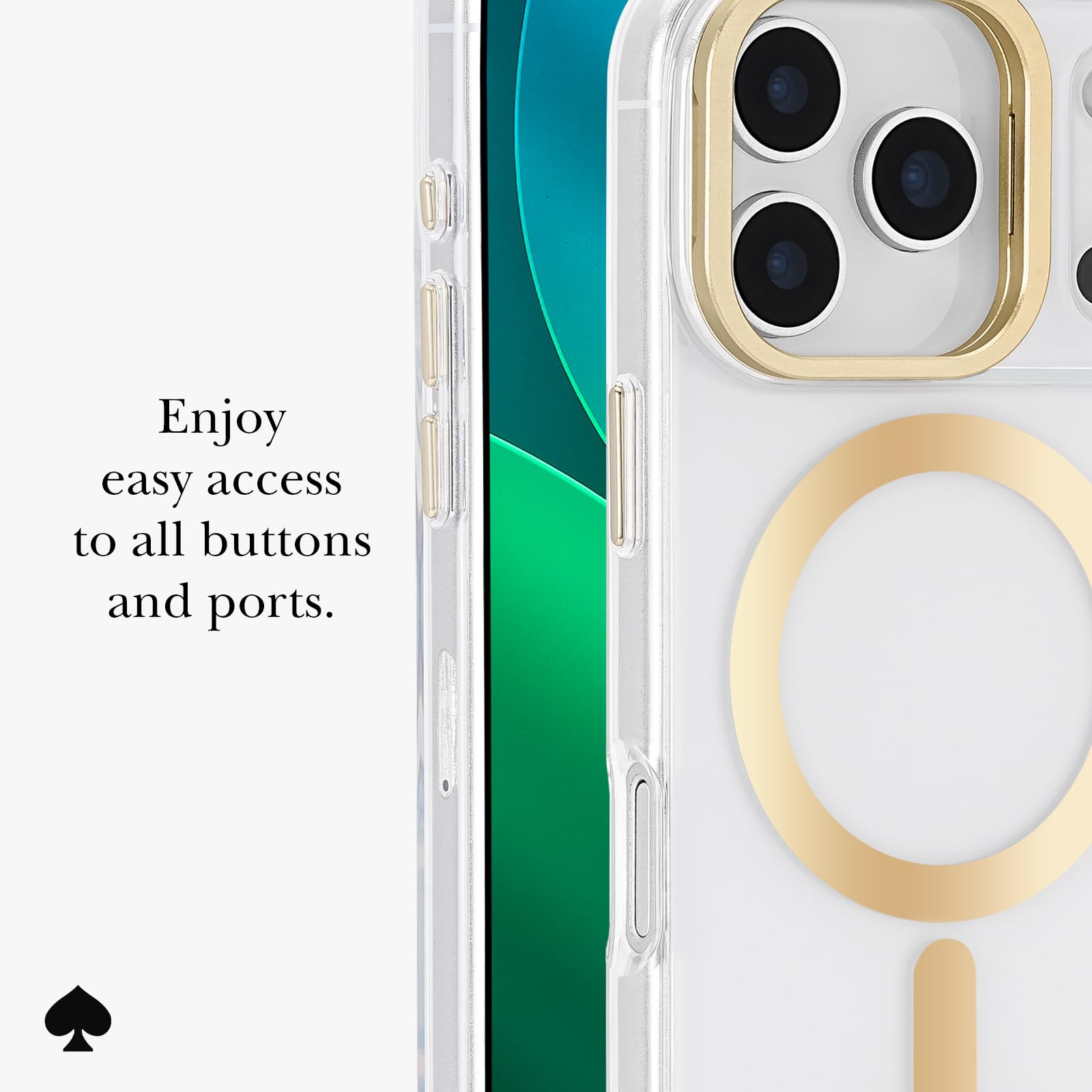 Kate Spade New York Schutzhülle mit Kameraständer für iPhone 17 Pro, Kristallklar