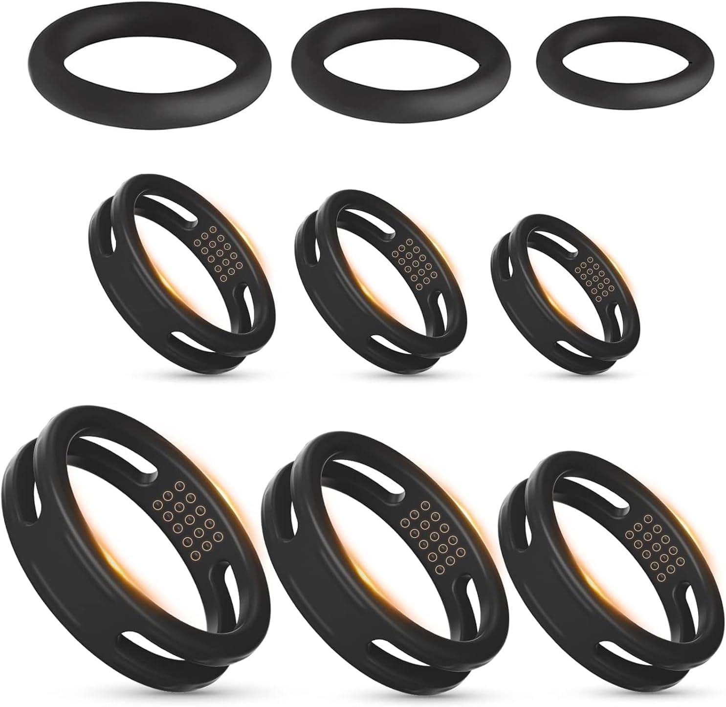 BDSMJOY 9 Cockring Cock Penis Rings Set, Soft Silicone Delayed Ejaculation Adult Toys for Men Erection