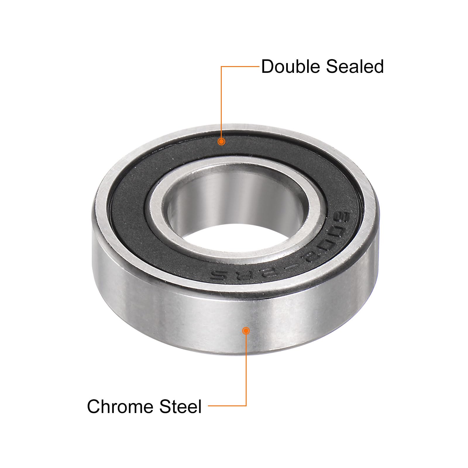 Uxcell Lot De 6 Roulements à Billes à Rainure Profonde 6002-2RS - 15 Mm - Diamètre Extérieur