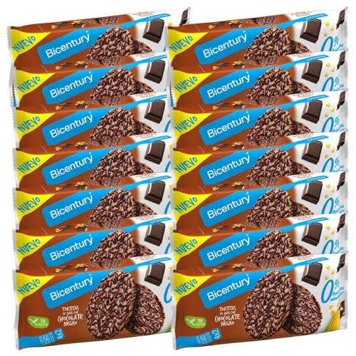 Bicentury Tortitas de Maíz sabor Chocolate Negro Sin Azúcar, 14 unidades