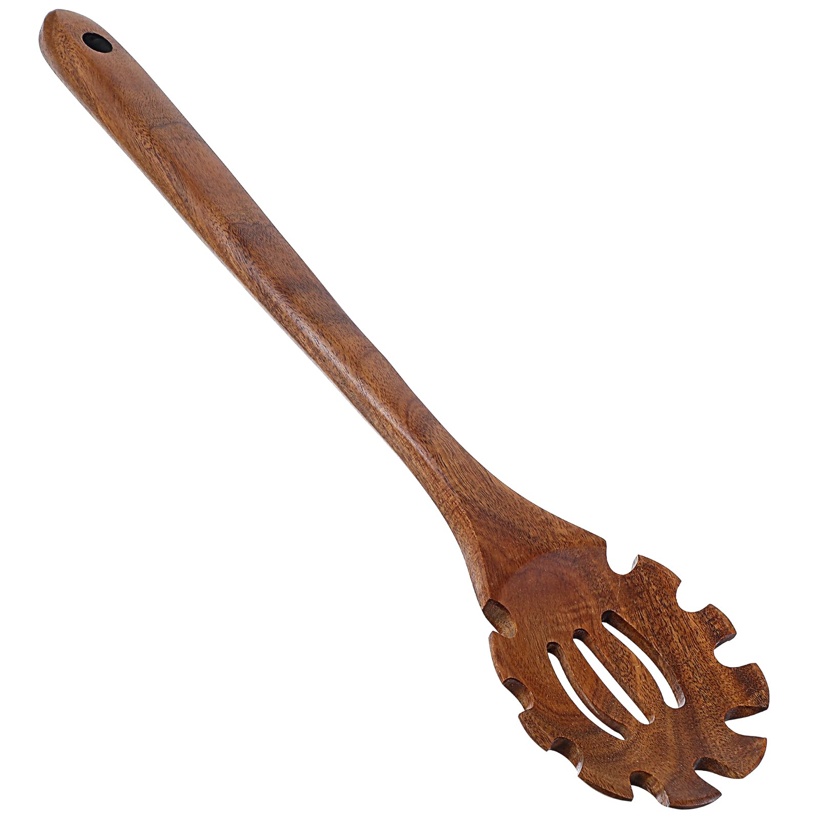 Cuchara de pasta con dientes, cuchara de espagueti, la mejor cuchara de madera para pasta, tenedor de espagueti, servidor de pasta con dientes, cuchara de fideos resistente al calor, cuchara de pasta