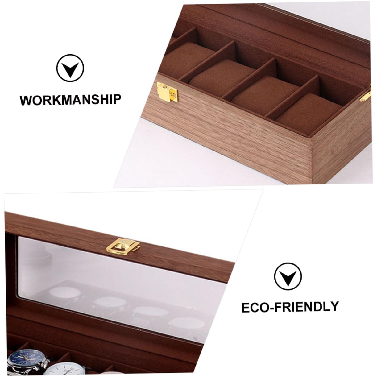 COLLBATH Estuche Relojes Caja Guardarelojes Organizador Ranuras Joyero Madera Duradero
