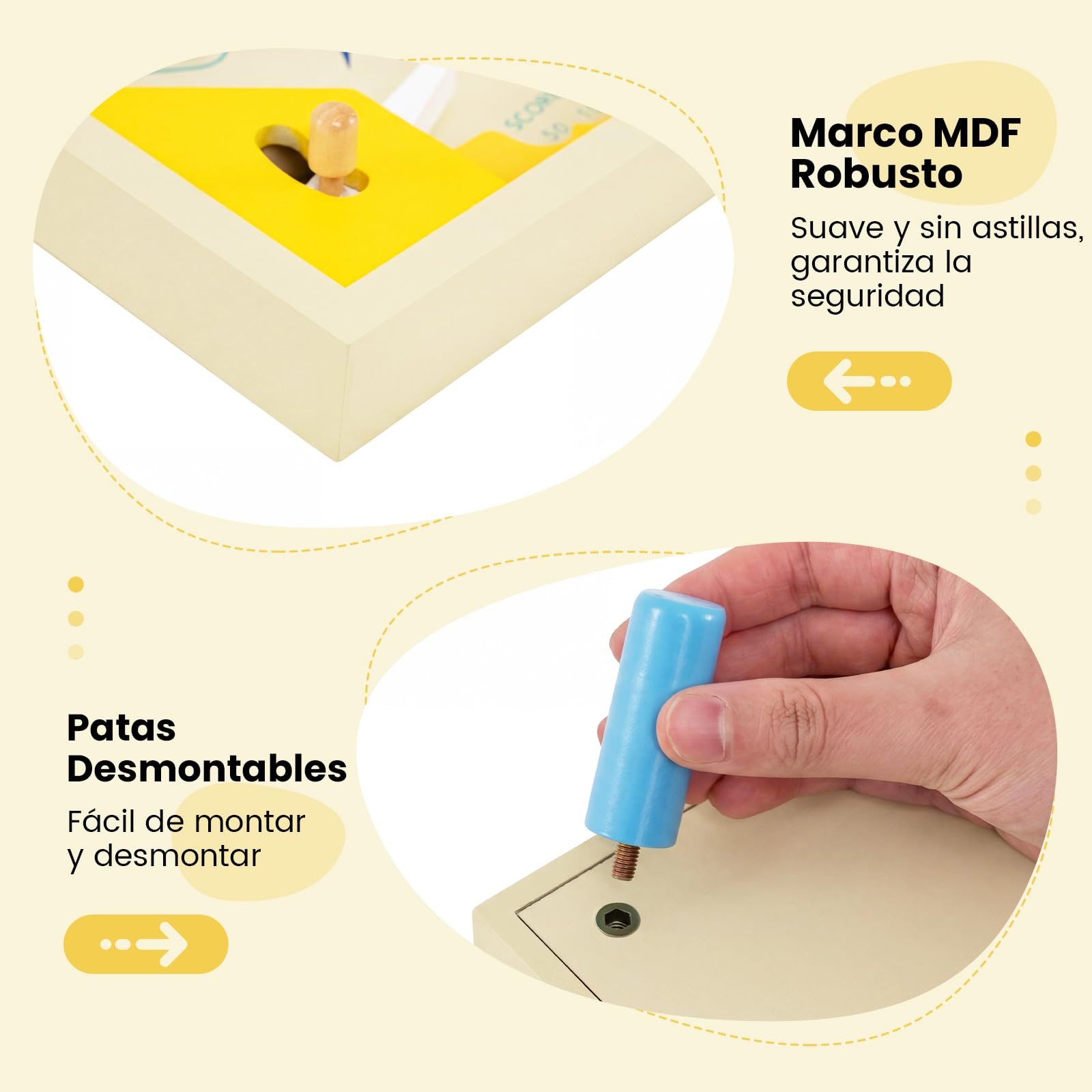 COSTWAY Máquina de Pinball de Madera, Juego de Mesa con Pista Giratoria y Puntuación con 3 Bolas para Niños de 6+ Años y Adultos, Juguete de Pinball de Canicas para Oficina o Fiestas Familiares