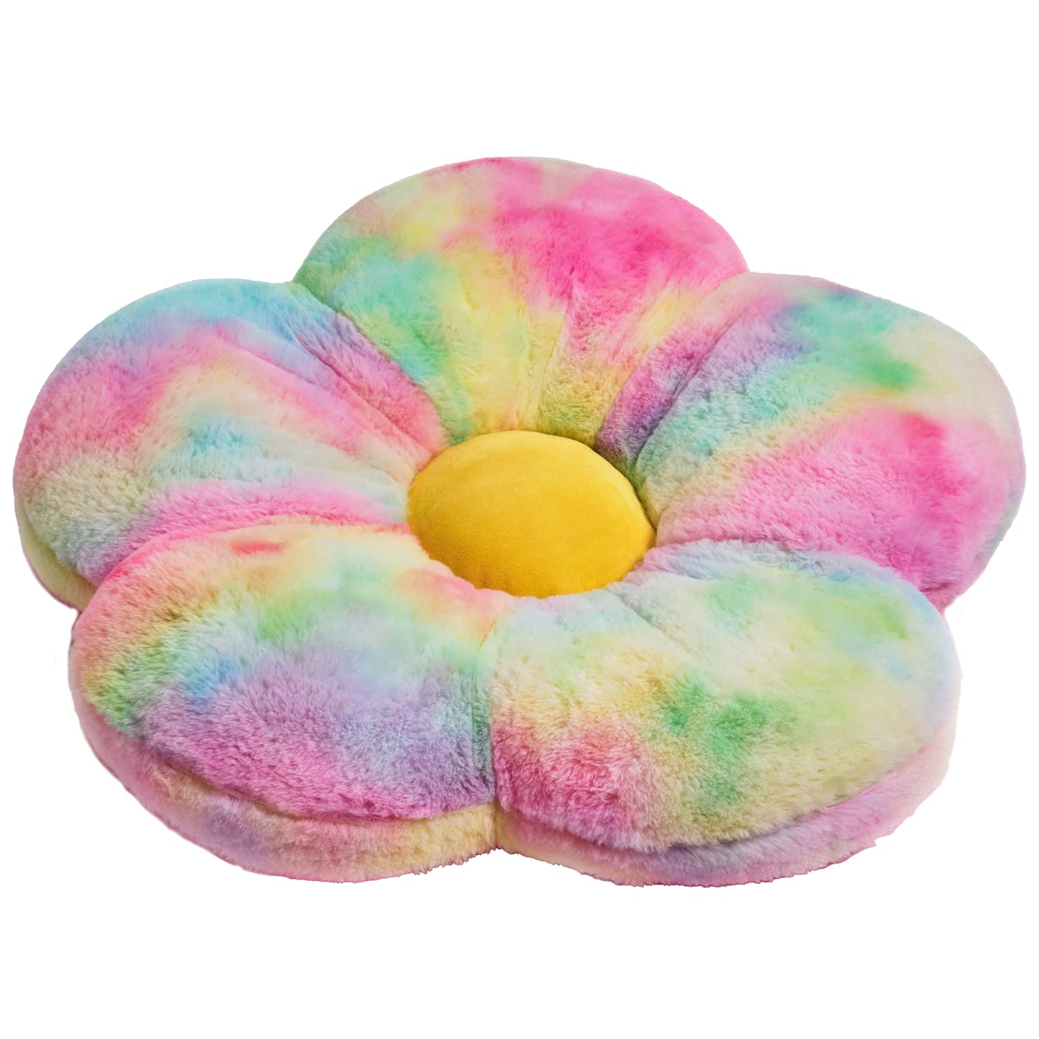 Butterfly CrazeTie Dye Daisy Lounge Flower Pillow - Medium 20 Inches, Stylish Floor Cushion, Perfect Seating Solution for Teens & Kids, Machine Washable Aesthetic Decor, Plush Microfiber, Pink