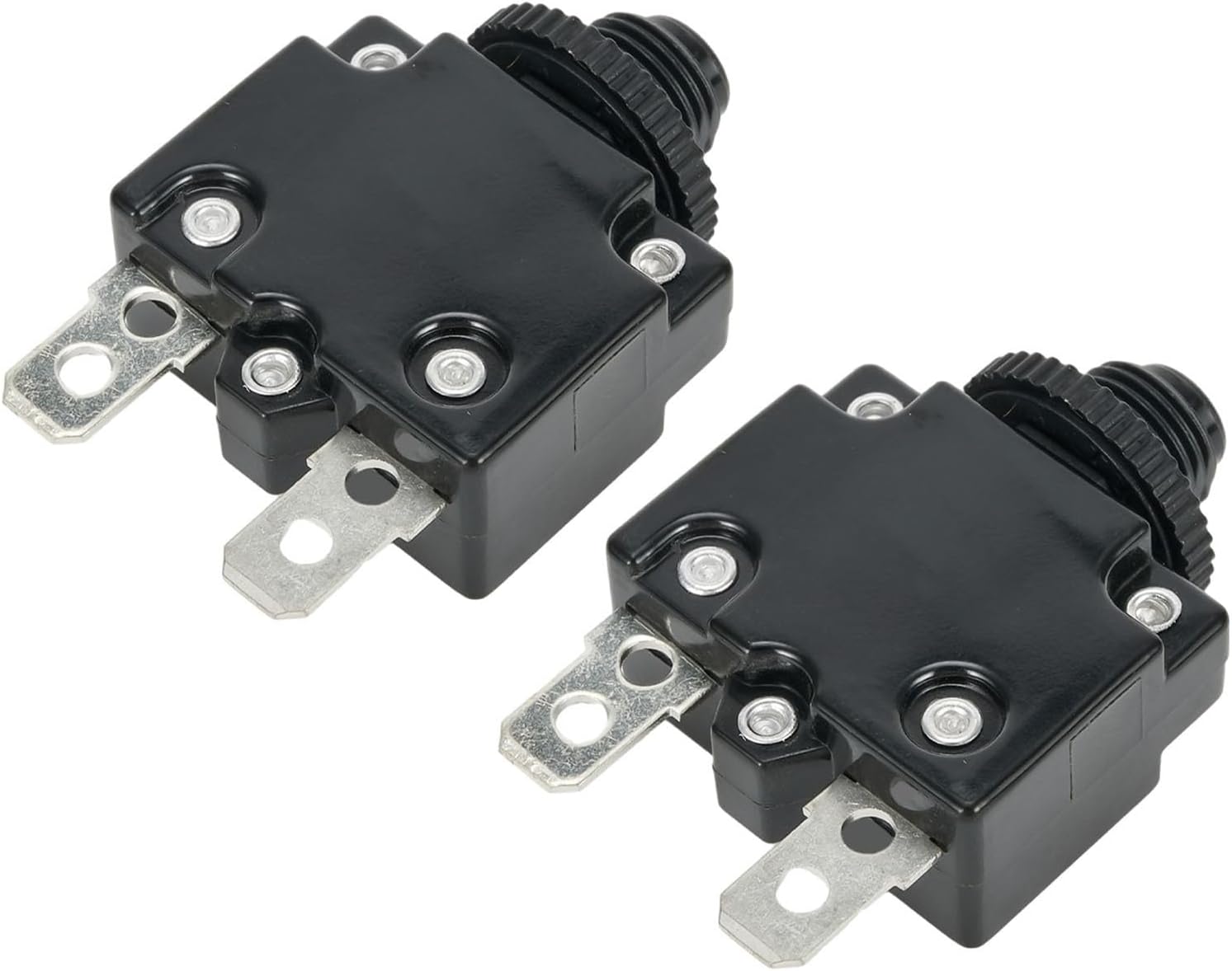 Air Compressor Overload Protector Circuit Breaker 15A AC 250V 2-Piece Set for Electric Tools, Generators, Power Sockets, Heating Appliances