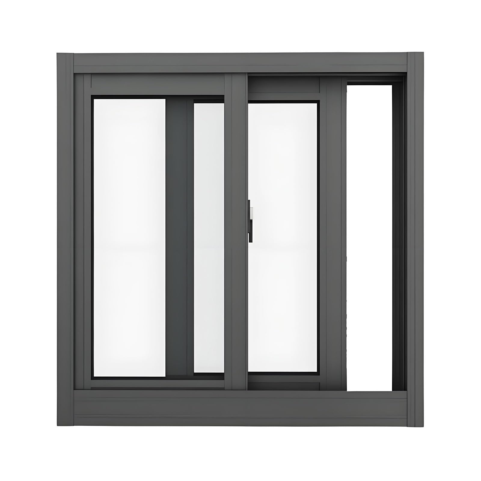 Ventana horizontal para garaje y zonas de bricolaje en aluminio negro texturizado