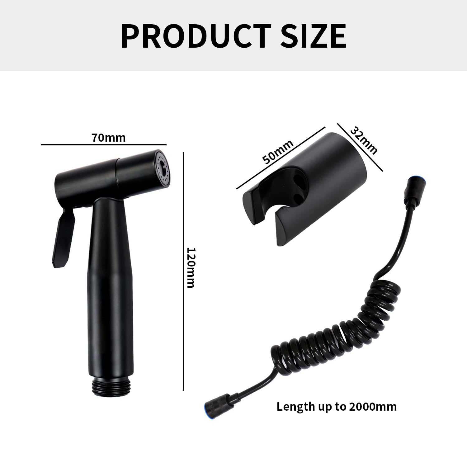 Toilet Sprayer Bidet Kit, Stainless Steel Shower Hand Sprayer for Personal Hygiene Cleaning Toilet Pipes, Bidet, Bathroom - Image 2