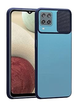 A3sprime Slide Camera Lens Protection Back Case Cover for Samsung Galaxy F62, Samsung Galaxy M62 - Blue