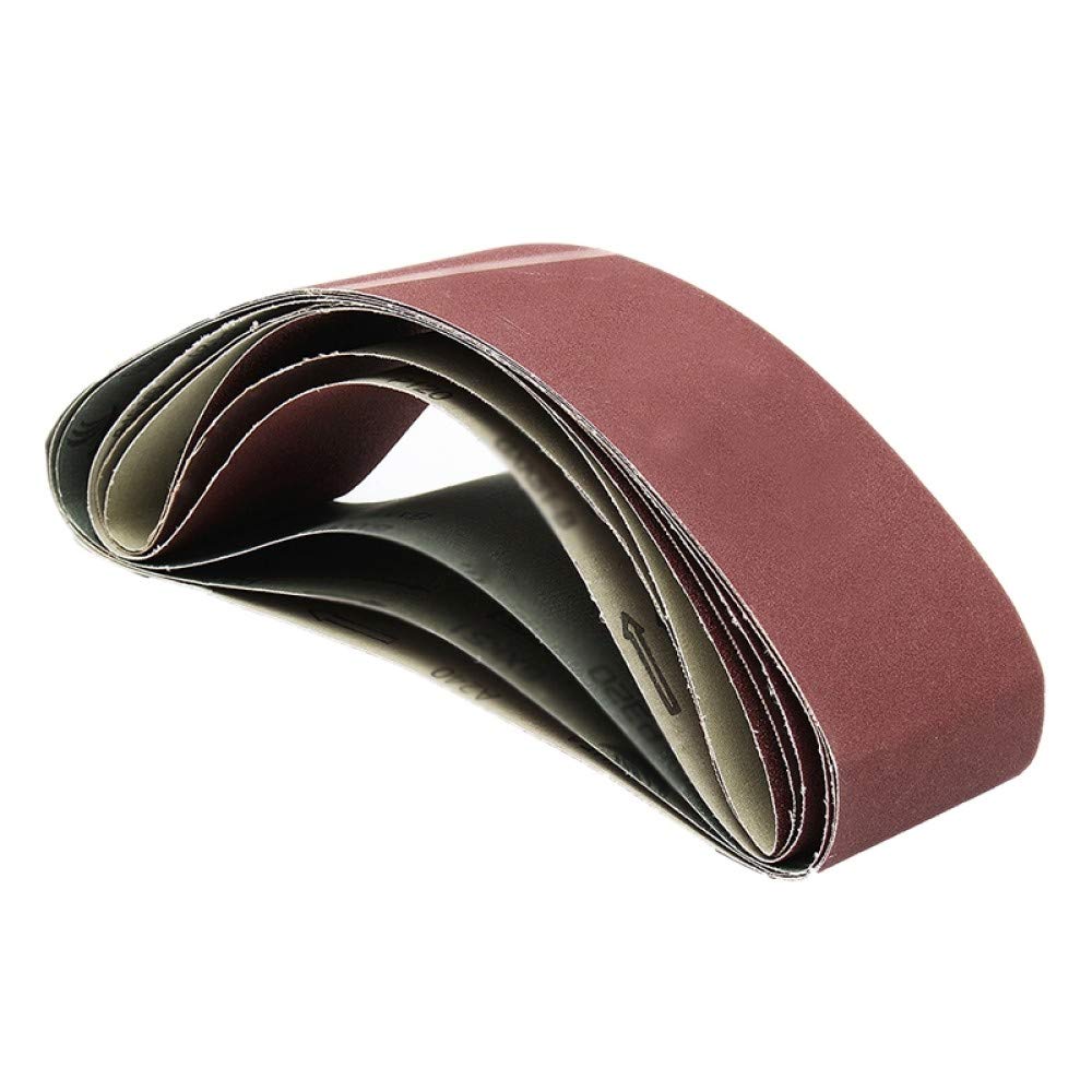 915x100Mm 6Pcs Bandas de lijado 60/80/100/120/150/180 Lijadora de grano Pulido, rojo