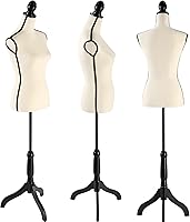 Vista 8 de Vestido de maniquí femenino con altura ajustable y soporte de trípode resistente para costura, modista, decoración del hogar, exhibición de joyas