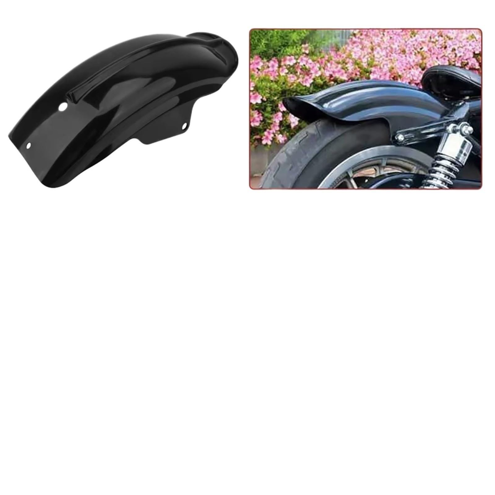 Parafango Moto Allungato Per Bobber Per Chopper Parafango Posteriore Universale Nero ABS Motocross Moto Parti Telai